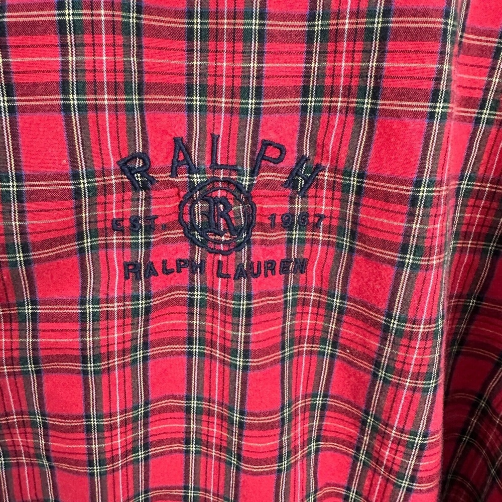 Ralph Lauren Pajama Top Women S Red Plaid Cotton Button Shirt Sleep Lounge Cozy - Picture 3 of 7